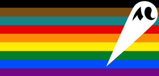 Drapeau LGBTQUIA+ et logo noir de l'université