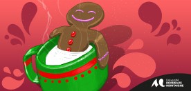 bonhomme en pain d'épice dans un bol de lait