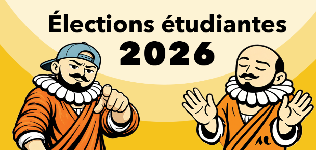 Montaigne avec une casquette qui pointe du doigt et Montaigne calme avec les mains devant lui