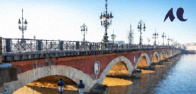 vue du pont de pierre de Bordeaux depuis la rive droite