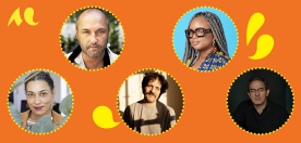 Sur fond orange : les portraits des auteurs&middot;rices